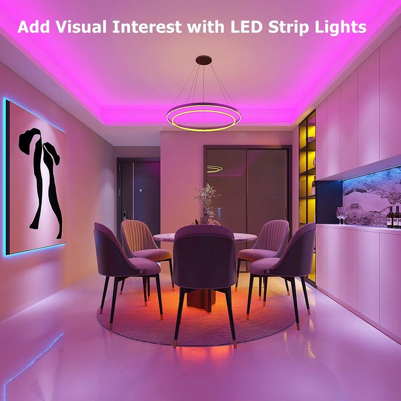 ZOZOO 100ft Led Lights for Bedroom(2 Rolls of 50ft), Smart RGB Led Strip Lights with 44-Key Remote & APP Control Music Sync with Color Changing for Home Party Festival Decoration - Image 4